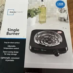 New Mainstays Single Burner Kitchen Stove Top Lightweight Hot Plate Electric. Fixed Price $17.00.