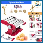 Red Stainless Steel Manual Pasta Maker Machine With Adjustable Rollers And Cu.... Fixed Price $53.65.