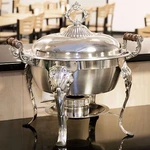 Catering Classic Stainless Steel Chafing Dish 5 Qt Half Round Buffet Chafer. Fixed Price $108.00.