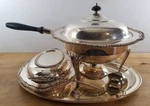 Webster Wilcox Vintage Silver Plate Mid-century Warming Chafing Dish W/ Extras. Fixed Price $89.10.