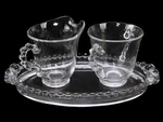 Cream & Sugar Bowl W/oval Tray, Candlewick Imperial Glass, Coffee/tea Service. Fixed Price $24.95.