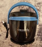 Lunch Crock Pot Model SCCPLC200BK Mini Slow Cooker Food Warmer Blue/black Oz. Fixed Price $14.38.
