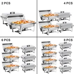 Stainless Steel Chafer Chafing Dish Sets Catering Food Warmer Qt 2/4/6/8 Pack. Fixed Price $173.58.