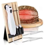 Nutrichef Portable Electrical Food Cutter Knife Set With Bread Carving PKELKN16. Fixed Price $27.99.