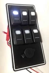Pactrade Marine 6 Gang Splashproof Switch Panel Cigarette Lighter 4" X 8" Odm. Fixed Price $53.95.