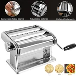 Hand-cranked Stainless Steel Fresh Pasta Noodle Maker Roller & Cutter Home. Fixed Price $26.98.