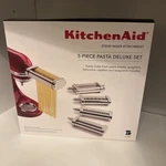 Kitchenaid 5-PIECE Pasta Deluxe Set Attachment, Stainless Steel, New. Fixed Price $229.99.