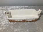White Cats Ceramic Cracker Dish Appetizer Tray 3" X 9"L Vintage Avon Very Good. Fixed Price $13.75.