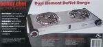 Better Chef IM-302DB 1500W Top Dual Buffet Burner Table Safety On/off Switch. Fixed Price $22.99.