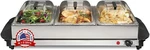 Servidor De Buffet Acero Inoxidable Con 3 Amplios Compartimentos Para Fiestas. Fixed Price $147.77.
