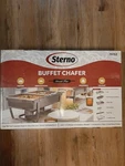 Nib Sterno 8 Quart Piece Buffet Chafer Set W/ Foldable Frame Model# 70153. Fixed Price $39.99.