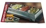 Nostalgia Electric Buffet Warmer 3-STATION Stainless Steel Server Warming Tray. Fixed Price $39.95.