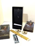 Mcm Atomic Ronson Varaflame Gas Candle Set Orig Stand Directions 1962 Gold Flake. Fixed Price $50.00.