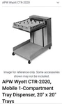 Used Apw Wyott CTR-2020 Cup & Glass Rack Dispenser Stainless Steel Free Freight. Fixed Price $599.99.