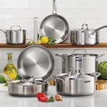 Tramontina 12-PIECE Tri-ply Clad Stainless Steel Cookware Set. Fixed Price $252.69.