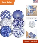 Ceramic Dessert Plates Set Of 6, Inch Appetizer For Kitchen, Microwa.... Fixed Price $65.15.