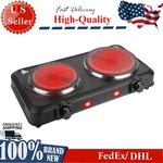 Infrared Double Burner Electric Cooktop - 1800W Portable Stove For Dorm. Fixed Price $50.99.