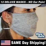 1 Dozen Deluxe Washable Face Masks - Double Head Straps (no Ear Pain) Pocket. Fixed Price $12.99.