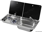 Can Cooktop With Tinted Tempered Glass Lid 2 Burners Dx Sink 765X355 Mm Right. Fixed Price $460.16.