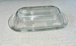 Very Rare Butter Dish With Lid Mickey Ears Anchor Hocking Glass New Old Stock. Fixed Price $50.00.