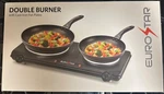 Eurostar ES212BK Double Burner With Cast-iron Flat Plates. Fixed Price $19.99.