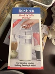 Bonjour Mix Pitcher Manual Milk Frother Glass Clear 32 Oz. Fixed Price $12.00.