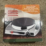 Brentwood 1000W Electric Hot Plate: TS-337, Silver Base, In Burner, Open Box. Fixed Price $15.87.