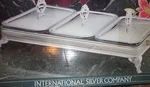 Vtg International Silver Plated Covered Triple Baker Pyrex 1/2 Qt Liner Bowl. Fixed Price $199.99.
