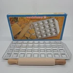 Vtg Raviolamp 36 Ravioli Maker From Italy W/ Original Box Rolling Pin. Fixed Price $32.99.