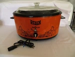 Vintage Nesco Pot Luck 5-QUART Slow Cooker 1960S Orange Metal Liner. Fixed Price $49.99.