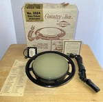 Vntg 1960-70 Nos West Bend Country Inn Elec-trivet 3324,AVOCADO,8 D,tested Works. Fixed Price $17.50.