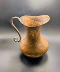 Antique Copper Pitcher Hand Hammered Original Patina Vase / Old Water Jug. Fixed Price $50.00.