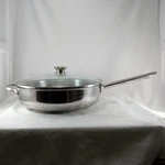Wolfgang Puck Bistro 12" Braising 4 Qt Chicken Frying Pan 18/10 & Glass Lid. Fixed Price $28.00.