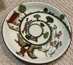 Fox Hunting Crown Staffordshire Coaster Pin Plate. Fixed Price $18.99.
