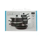 Cooks Tools 12 Piece Pan Set Black Non-stick Vented Lids Electric Gas New. Fixed Price $69.00.