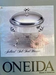 Oneida Silverplate Julliard Tall Food Warmer With Glass Liner, Nib. Fixed Price $50.00.