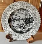 Vtg Fox Hunting Royal Cauldon Ceramic Plate Black & White The Kill. Fixed Price $29.99.
