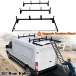 36" Rear Roller Van Ladder Rack Fits Ford Transit 150/250/350, 800LBS, Black. Fixed Price $245.00.