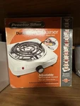 Proctor Silex Single Electric Durable Burner Cooktop, White. Fixed Price $25.00.