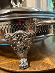 Vintage Silver-plated Chafing Dish With Ornate Detailing And Footed Base. Fixed Price $38.98.