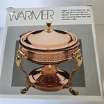 Vtg Leonard Towle Silver Company Food Warmer Copper Brass Plated No Liner Dish. Fixed Price $15.99.