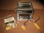 Atlas/marcato Pasta Maker Deluxe, 3 Cuts, Counter Clamp, Model 150. Fixed Price $42.00.