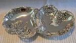 Godinger Silver Plated Grape Design Double Heart Dish. Fixed Price $16.95.