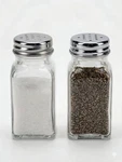 Salt & Pepper Shaker Set Glass Stainless Steel Lids Kitchen Table Dining 2PC. Fixed Price $6.92.