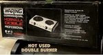 Waring Commercial Double Burner Hot Plate 1800W Electric Stainless Steel WDB600. Fixed Price $273.00.