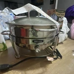 Bella Stainless Steel Electric Chafing Dish Round Adjustable Temperature Handles. Fixed Price $50.50.