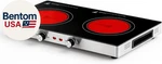 Infrared Ceramic Double Burner, 1800W Electric Countertop Hot Plate With Black. Fixed Price $97.73.