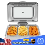 3 Tray Food Warmer Rectangular Buffet Server Warming Temperature Adjustable. Fixed Price $150.43.