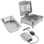 110V Electric Chafing Dish 9L/9.5QT 400W Food Warmer With Glass Lid For Catering. Fixed Price $170.00.
