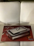 New Tramontina 13 X9 Covered Buffet Server Stainless Steel Glass Baking Dish. Fixed Price $23.50.